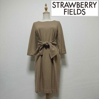 ストロベリーフィールズ(STRAWBERRY-FIELDS)のストロベリーフィールズ　レーヌ天竺ウエストリボンワンピース(ひざ丈ワンピース)