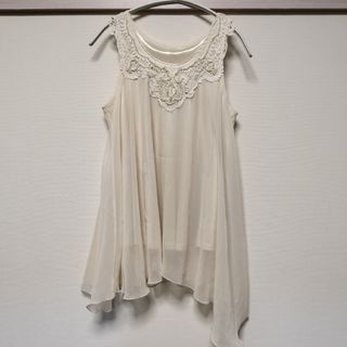 アラマンダ(allamanda)のallamanda　ノースリーブ　タンクトップ　レース　シフォン(シャツ/ブラウス(半袖/袖なし))