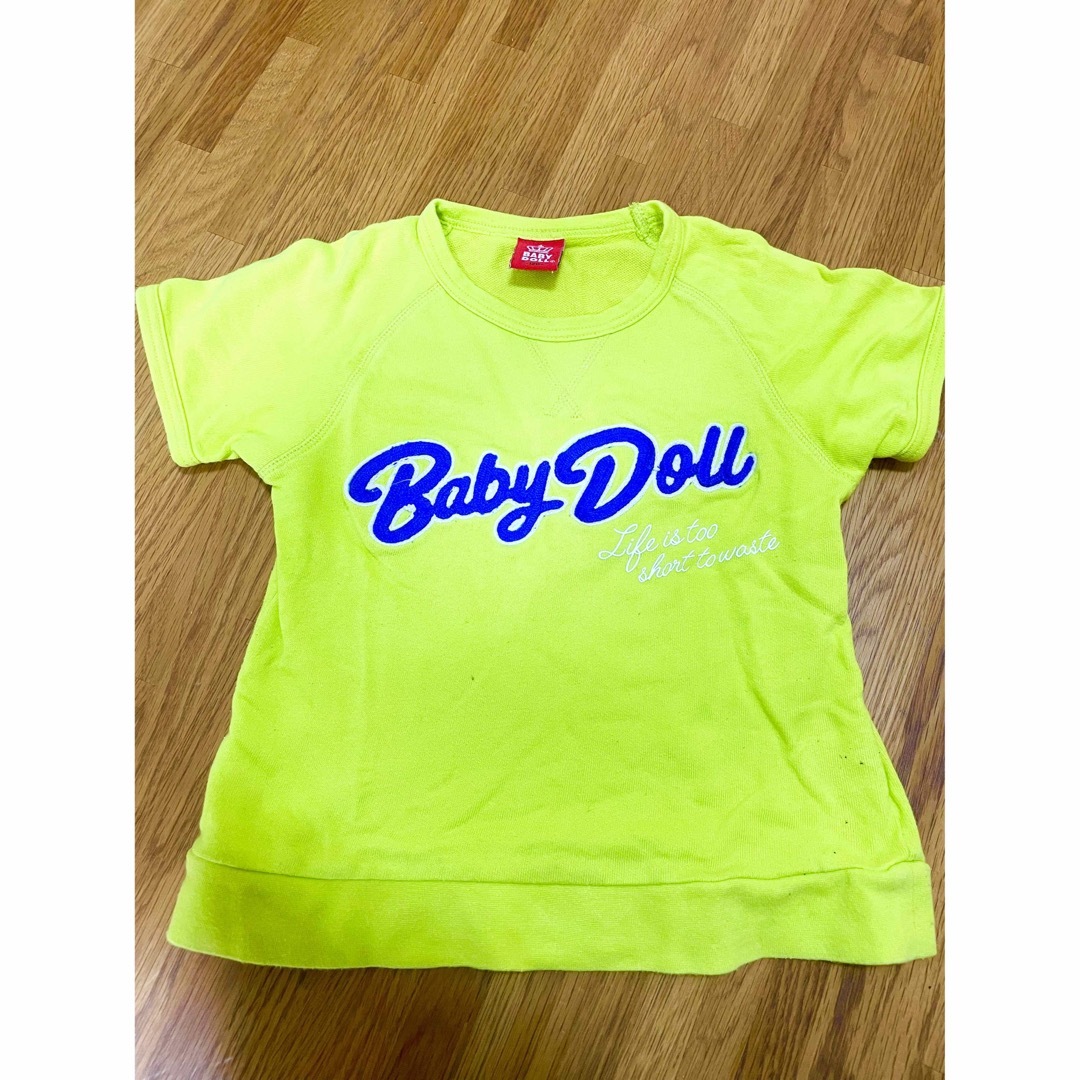 BABYDOLL(ベビードール)のベビードール　Tシャツ　イエローグリーン　120 キッズ/ベビー/マタニティのキッズ服女の子用(90cm~)(Tシャツ/カットソー)の商品写真