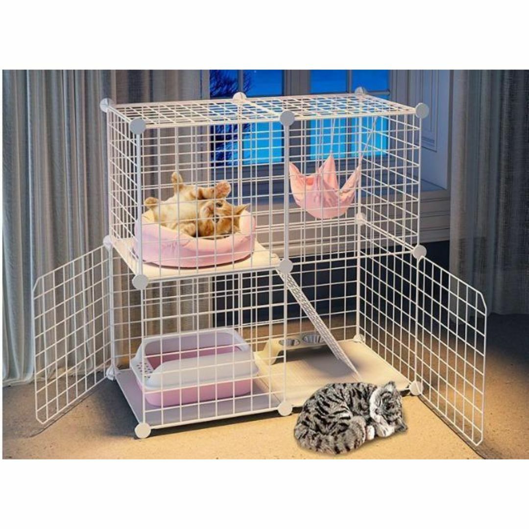 猫ケージ 2段 キャットケージ 猫 猫ハウス　ネコ　組立簡単 ゲージ その他のペット用品(猫)の商品写真