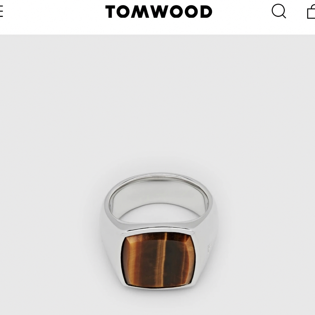 TOM WOOD(トムウッド)の新品 TOM WOOD トムウッド CUSHION タイガーアイリング 指輪 メンズのアクセサリー(リング(指輪))の商品写真