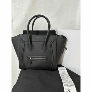 セリーヌ(celine)の【美品】CELINE セリーヌ ハンドバッグ　ラゲージ マイクロ カーフ 黒(ハンドバッグ)