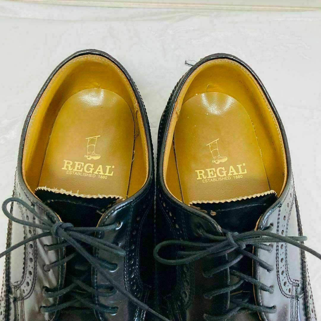 REGAL(リーガル)の【値下げOK】REGAL　リーガル　ウイングチップ　革靴　ビジネス　ツヤ有り　黒 メンズの靴/シューズ(ドレス/ビジネス)の商品写真