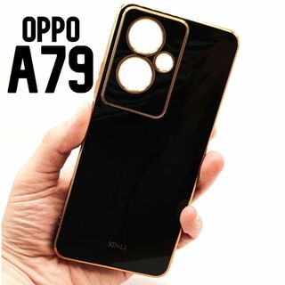 OPPO A79 5G パステルカラー スマホケース ブラック(Androidケース)