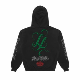 MR CARTOON BORN RAISED LA HOODIE BLACK 黒(パーカー)