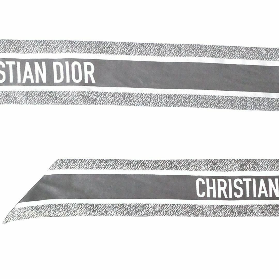 Dior(ディオール)のディオール ミッツァ オブリーク リボンスカーフ スカーフ グレー トロッター レディースのファッション小物(バンダナ/スカーフ)の商品写真