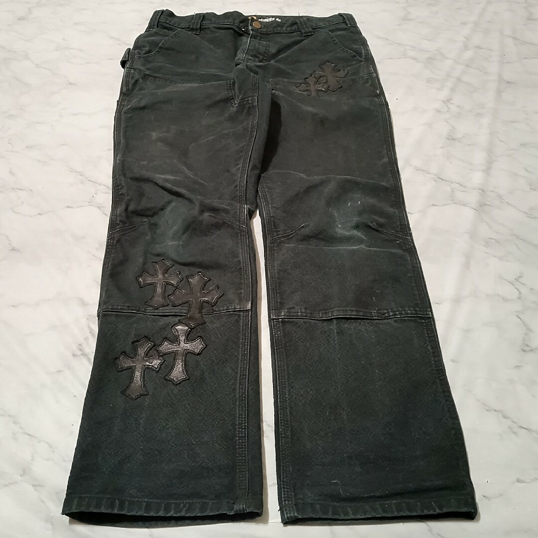 Chrome Hearts(クロムハーツ)のCarhartt（W33 / 84cm）ダブルニー　クロスパッチカスタム メンズのパンツ(ペインターパンツ)の商品写真