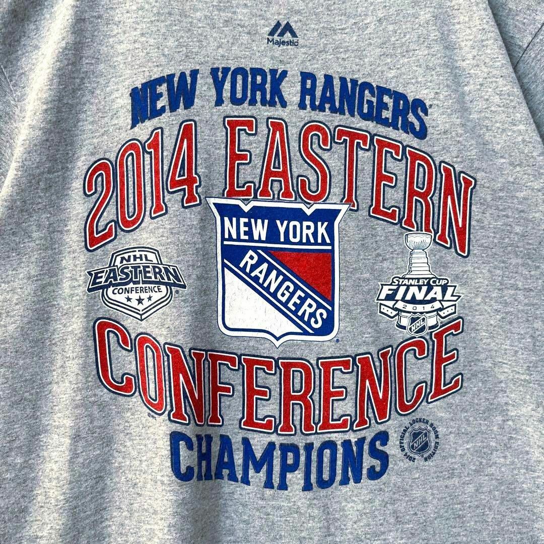 Majestic(マジェスティック)のアメリカ古着NHL MAJESTIC ニューヨークレンジャーズプリントTシャツ メンズのトップス(Tシャツ/カットソー(半袖/袖なし))の商品写真