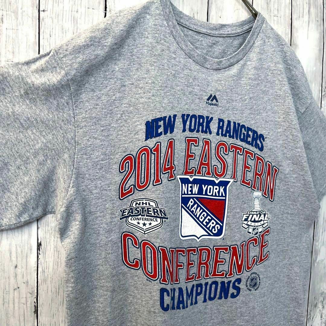 Majestic(マジェスティック)のアメリカ古着NHL MAJESTIC ニューヨークレンジャーズプリントTシャツ メンズのトップス(Tシャツ/カットソー(半袖/袖なし))の商品写真