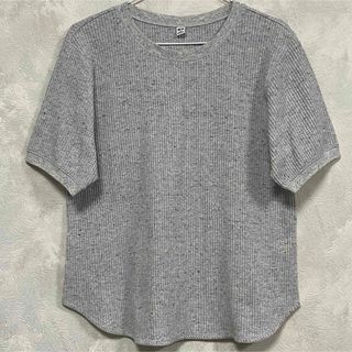 ユニクロ(UNIQLO)の【美品】UNIQLO ユニクロ ワッフル クルーネックT 半袖 Mサイズ(Tシャツ(半袖/袖なし))