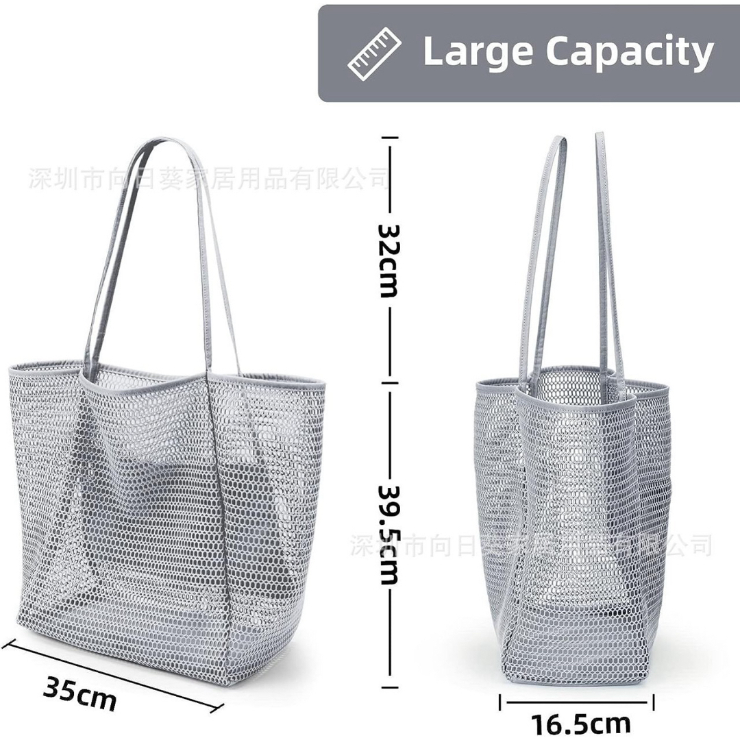 メッシュバッグ　ビーチバッグ　プールバッグ　エコバッグ　大容量 レディースのバッグ(エコバッグ)の商品写真