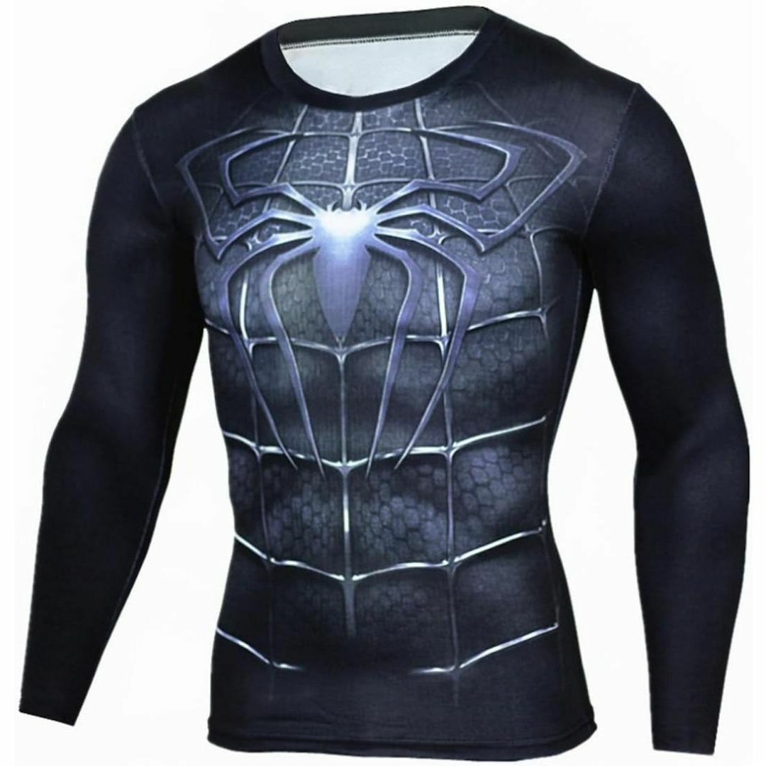 スポーツ　インナー　メンズ　スパイダーマン　S アベンジャーズ 加圧インナー メンズのトップス(Tシャツ/カットソー(七分/長袖))の商品写真