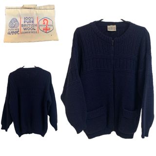 ヴィンテージ(VINTAGE)のUK VINTAGE BRITISH WOOL UK製 ジップアップカーディガン(ブルゾン)