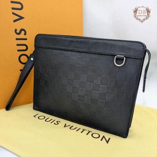 LOUIS VUITTON - ルイヴィトン ダミエ アンフィニ クラッチバッグ ブラック セカンドバッグ