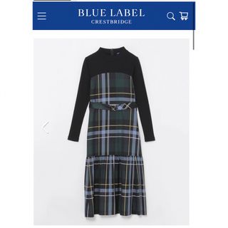 ブルーレーベルクレストブリッジ(BLUE LABEL CRESTBRIDGE)の新品 完売品 ブルーレーベル クレストブリッジ テレココンビ ワンピース(ロングワンピース/マキシワンピース)