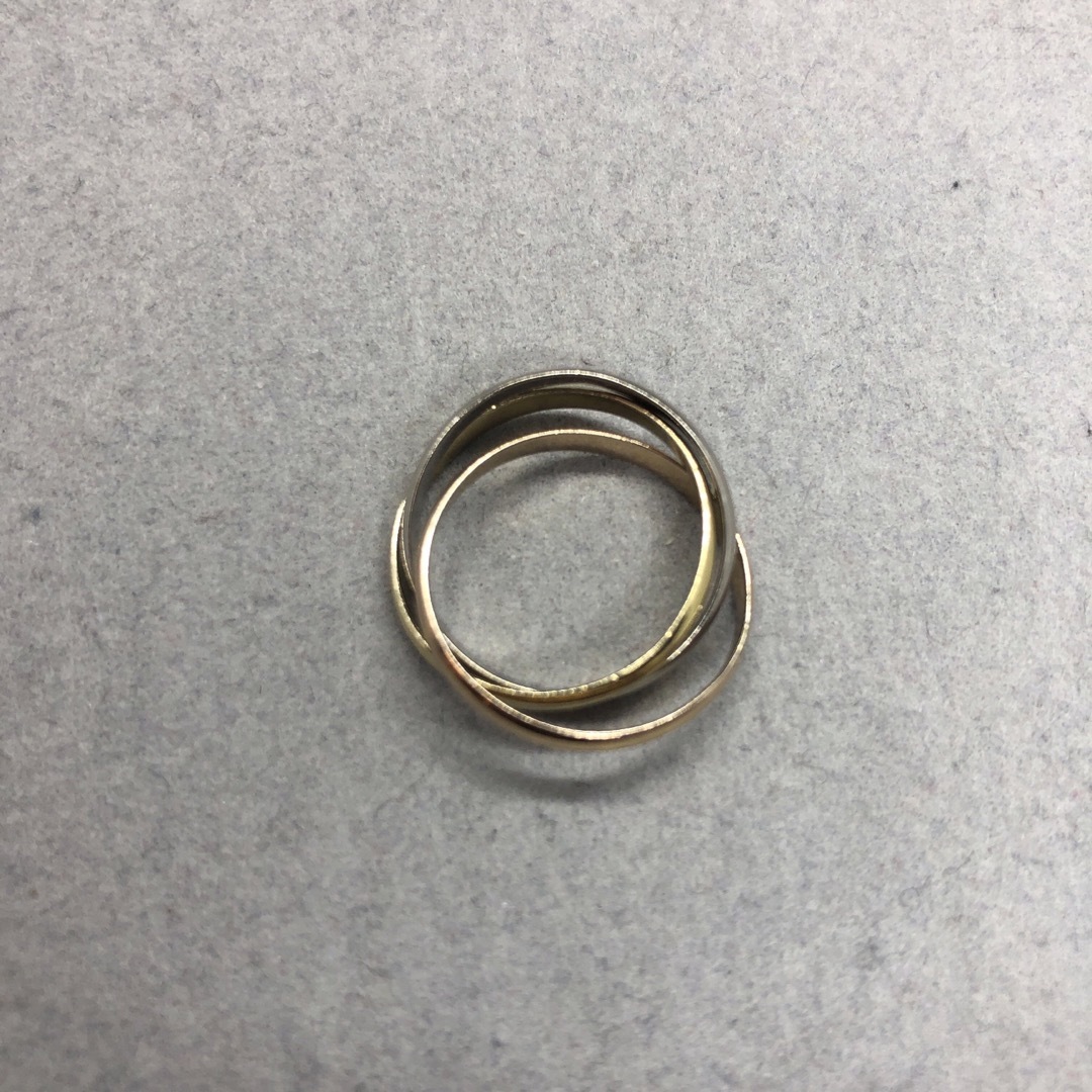 即決 K18 Pt900 ゴールド プラチナ 三連リング 指輪 レディースのアクセサリー(リング(指輪))の商品写真