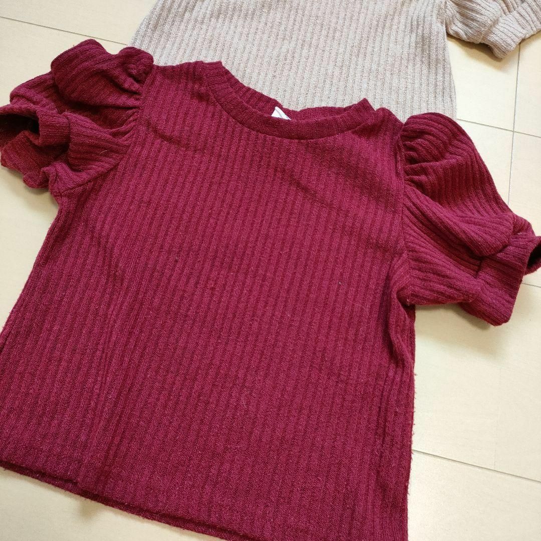 半袖　ニットTシャツ　こども服　子供服　110 120 130 キッズ/ベビー/マタニティのキッズ服女の子用(90cm~)(Tシャツ/カットソー)の商品写真