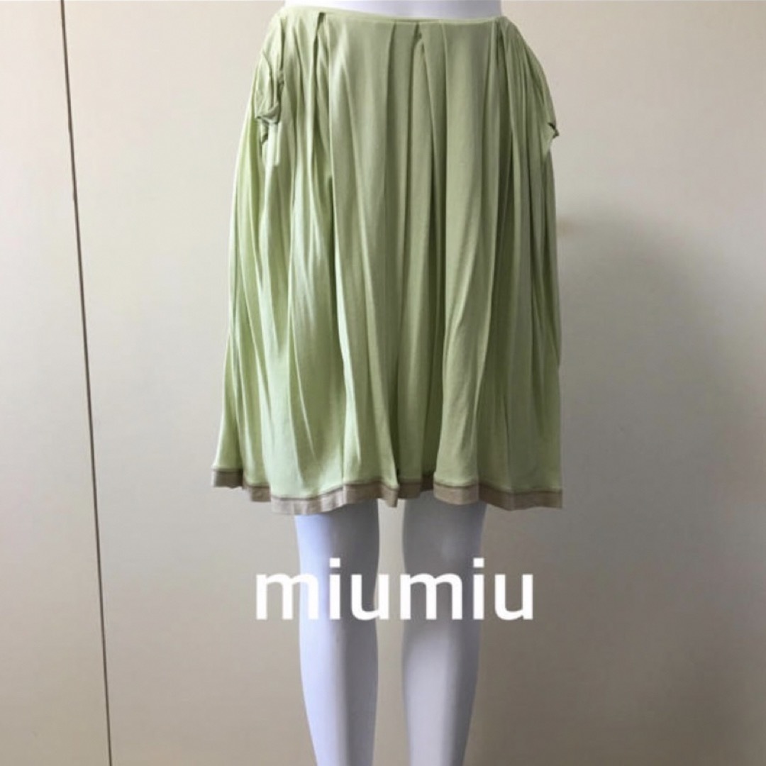 miumiu(ミュウミュウ)のMIUMIU ミディプリーツスカート レディースのスカート(ひざ丈スカート)の商品写真