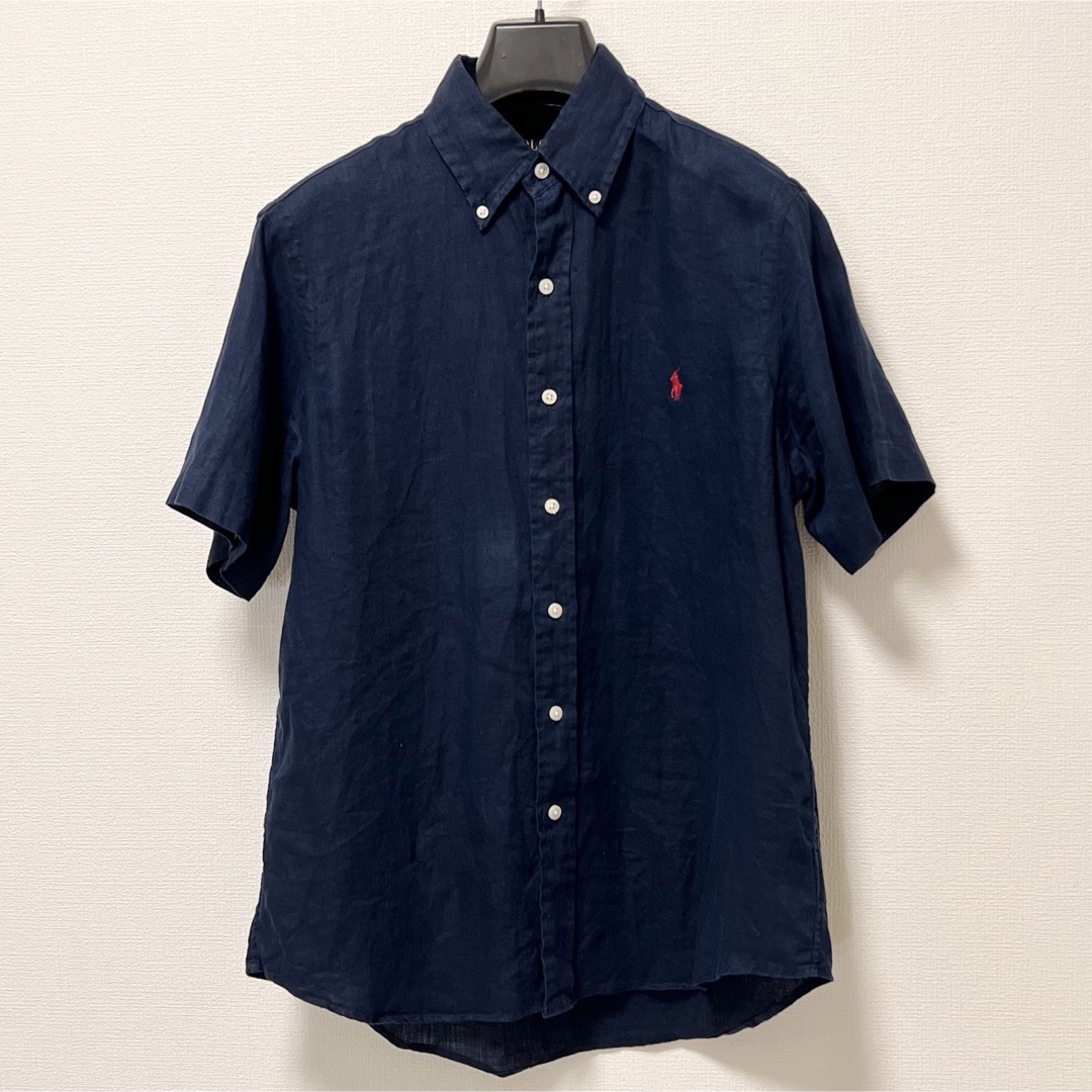 POLO RALPH LAUREN(ポロラルフローレン)の【お値下げ歓迎、即日発送】ポロラルフローレン　麻　ボタンダウン　半袖シャツ　現行 メンズのトップス(シャツ)の商品写真