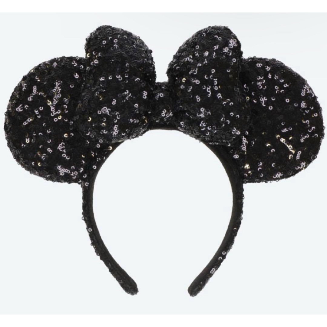 Disney(ディズニー)のディズニー　カチューシャ　スパンコール黒 レディースのヘアアクセサリー(カチューシャ)の商品写真