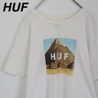 HUF - 【希少】ハフ／Tシャツ　ボックスロゴ　ビッグロゴ　メキシコ製　白T　M　エジプト