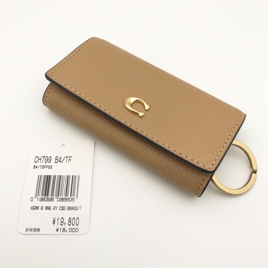 COACH(コーチ)のCOACH ★大人気★ 6リングキーケース トフィー クロスグレインレザー 新品 レディースのファッション小物(キーケース)の商品写真