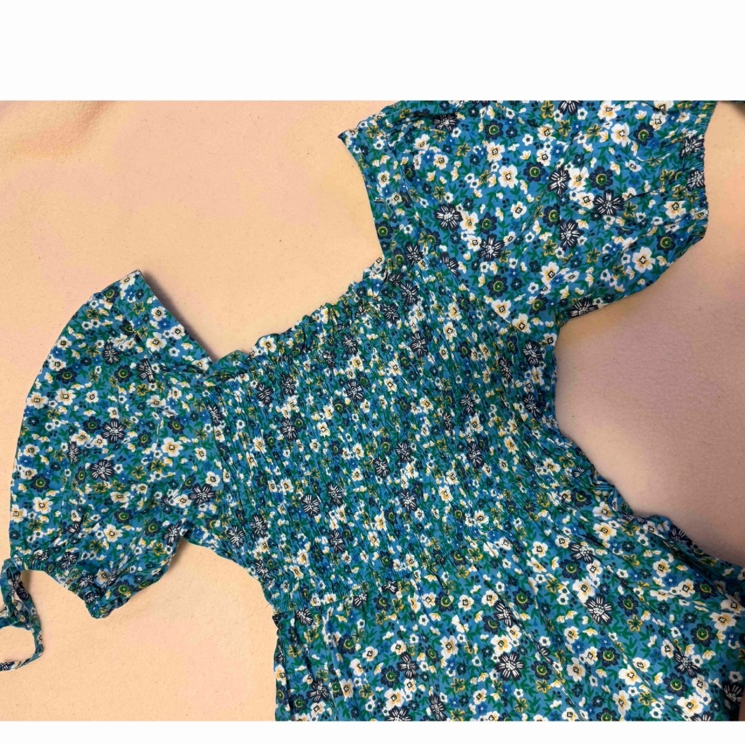 asos(エイソス)のASOS 花柄 袖ボリューム スクエアネックワンピース UK8 レディースのワンピース(ロングワンピース/マキシワンピース)の商品写真