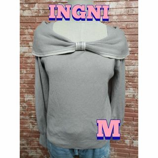 イング(INGNI)のINGNI イング セーラーカラー 長袖プルトップス グレー M(ニット/セーター)