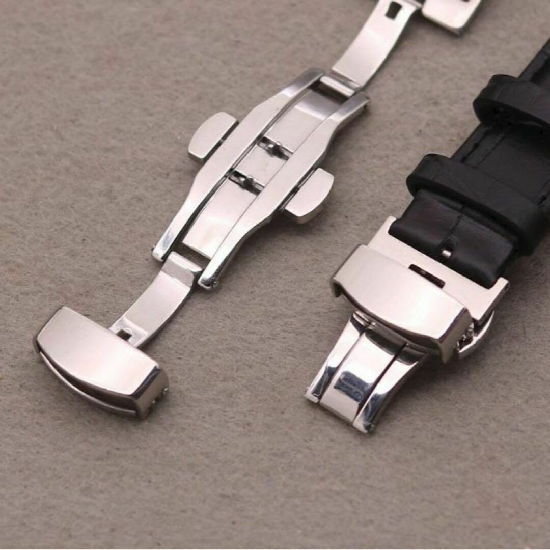 腕時計ベルト 交換用ベルト 24mm バネ棒付き レザーベルト 革ベルト スペア メンズの時計(レザーベルト)の商品写真