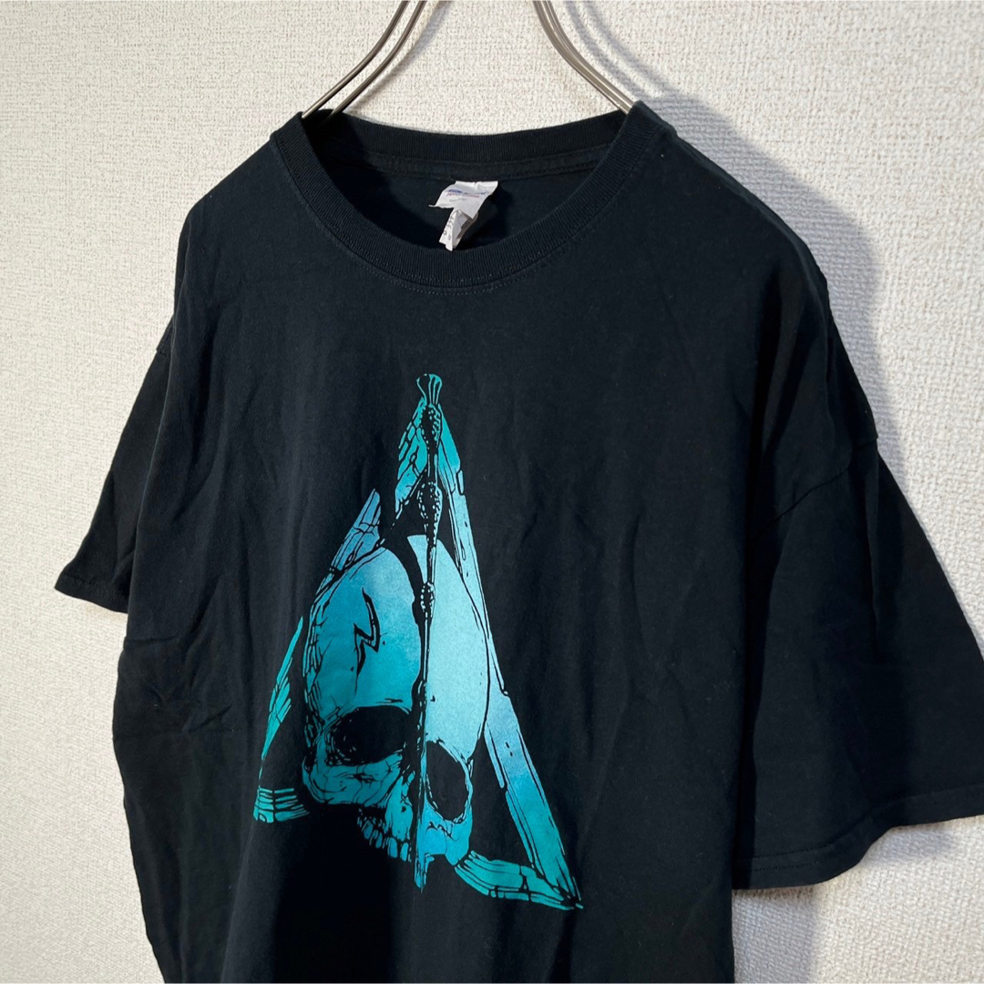 GILDAN(ギルタン)の【ギルダン】半袖Tシャツ　ドクロ　スカル　ガイコツ　ブラック　杖　魔術ト42 メンズのトップス(Tシャツ/カットソー(半袖/袖なし))の商品写真