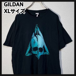 ギルタン(GILDAN)の【ギルダン】半袖Tシャツ　ドクロ　スカル　ガイコツ　ブラック　杖　魔術ト42(Tシャツ/カットソー(半袖/袖なし))