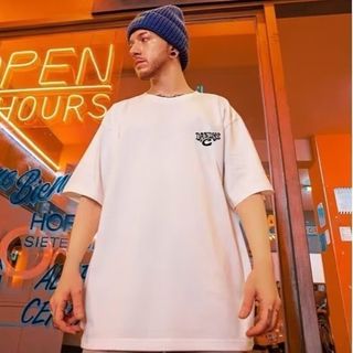 【再販♪】　メンズ　Ｔシャツ　半袖　ストリート　ヒップホップ　ホワイト　３ＸＬ(Tシャツ/カットソー(半袖/袖なし))