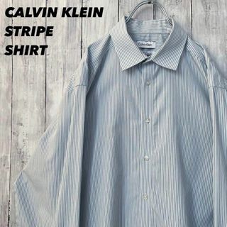 カルバンクライン(Calvin Klein)のアメリカ古着CALVIN KLEIN カルバンクラインストライプシャツ　L相当(シャツ)