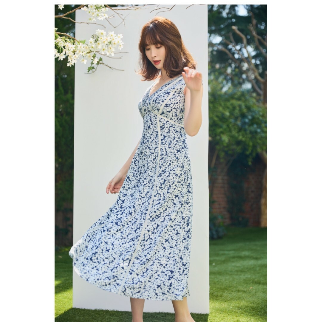 Herlipto  Lace Trimmed Floral Dress レディースのフォーマル/ドレス(ロングドレス)の商品写真