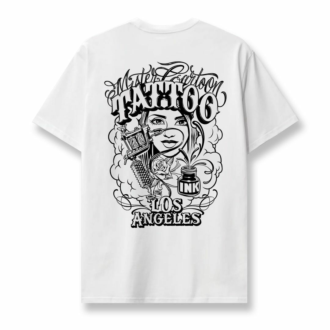 MR CARTOON TATTOO INK TEE LA WHITE Tシャツ メンズのトップス(Tシャツ/カットソー(半袖/袖なし))の商品写真