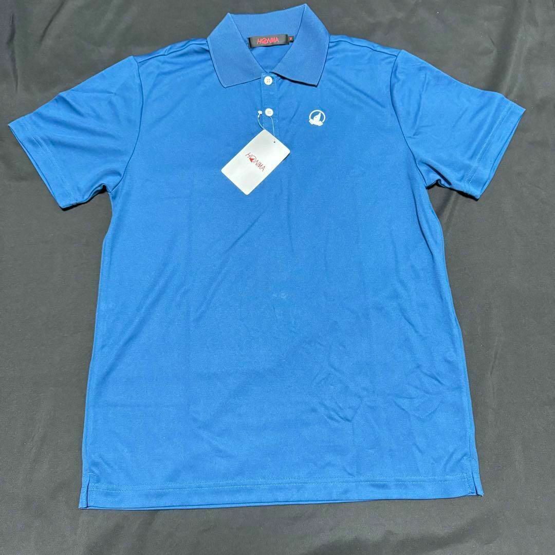 本間ゴルフ(ホンマゴルフ)の本間 ゴルフ 半袖 ポロシャツ 新品 M 紺 ブルー HONMA スポーツ/アウトドアのゴルフ(ウエア)の商品写真