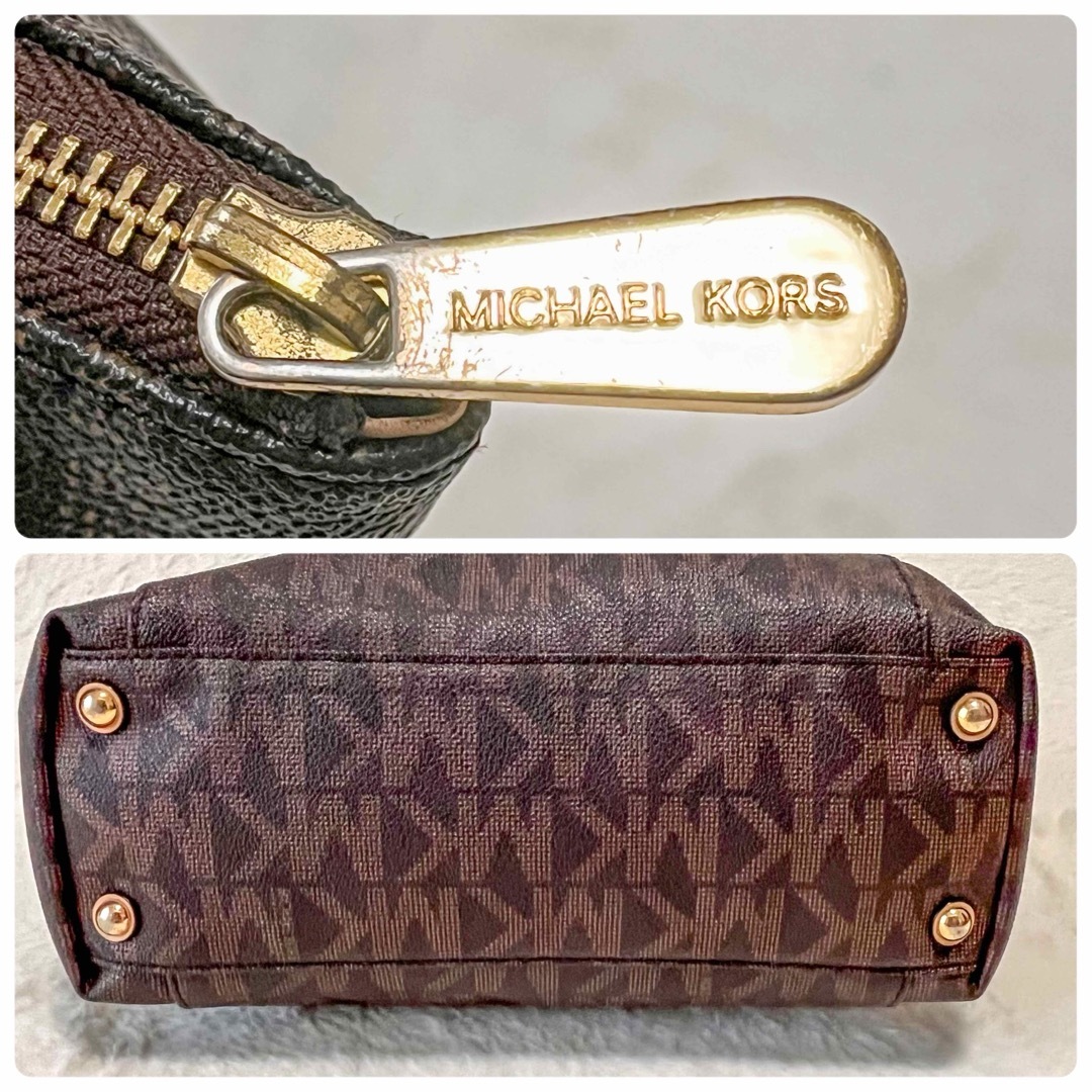 Michael Kors(マイケルコース)のマイケルコース　トート・ハンドバッグ　MKロゴ　ブラウン　サイドポケットA4収納 レディースのバッグ(トートバッグ)の商品写真