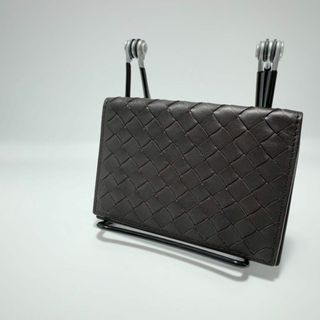 ボッテガヴェネタ(Bottega Veneta)の【美品】BOTTEGA VENETA 二つ折りカードケース　イントレチャート(名刺入れ/定期入れ)