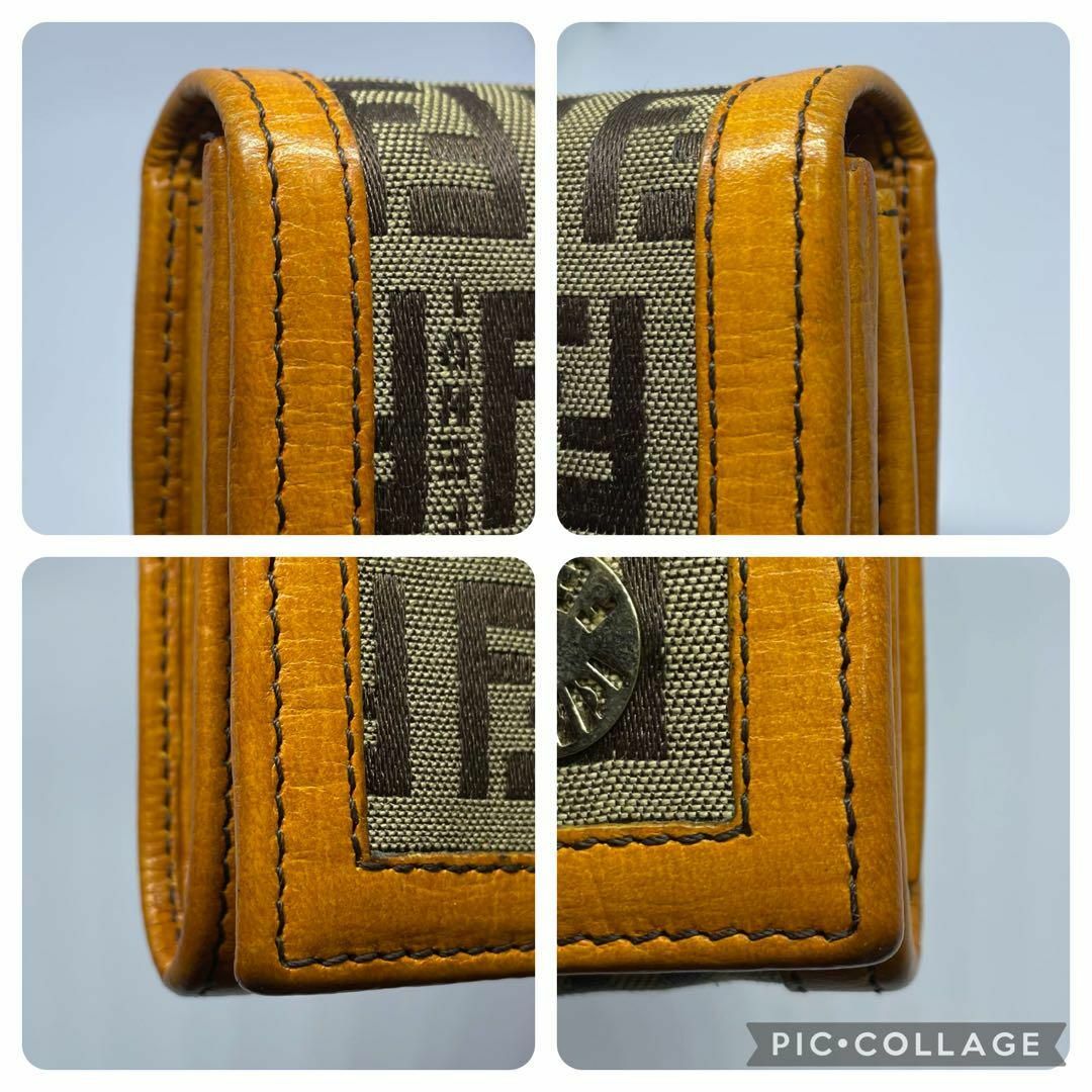 FENDI(フェンディ)の【フェンディ/美品】長財布【ズッキーノ/FF/刻印/キャンバス/レザー/小銭入れ レディースのファッション小物(財布)の商品写真