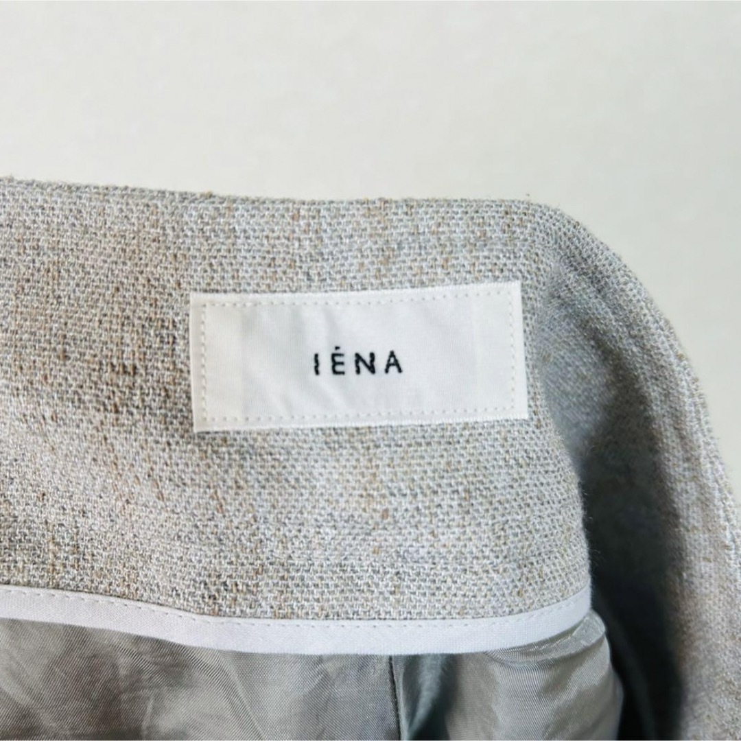 IENA(イエナ)のイエナ リネンライクツイードパンツ 38 グレー IENA サイドジップ レディースのパンツ(カジュアルパンツ)の商品写真