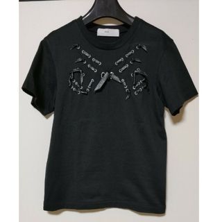 トーガプルラ(TOGA PULLA)のtoga pulla リボンディテールTシャツ　36(Tシャツ(半袖/袖なし))