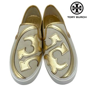 〈極美品〉TORY BURCH トリーバーチ【25cm】ロゴ スリッポン