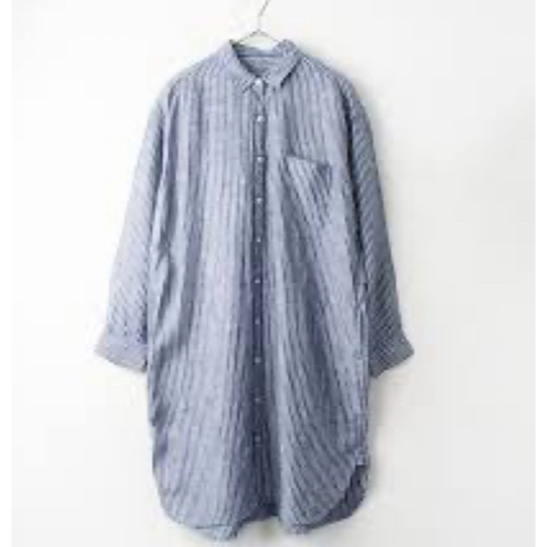 MUJI (無印良品)(ムジルシリョウヒン)のXL＊MUJI＊無印良品リネン100%ロングシャツワンピ レディースのトップス(シャツ/ブラウス(長袖/七分))の商品写真