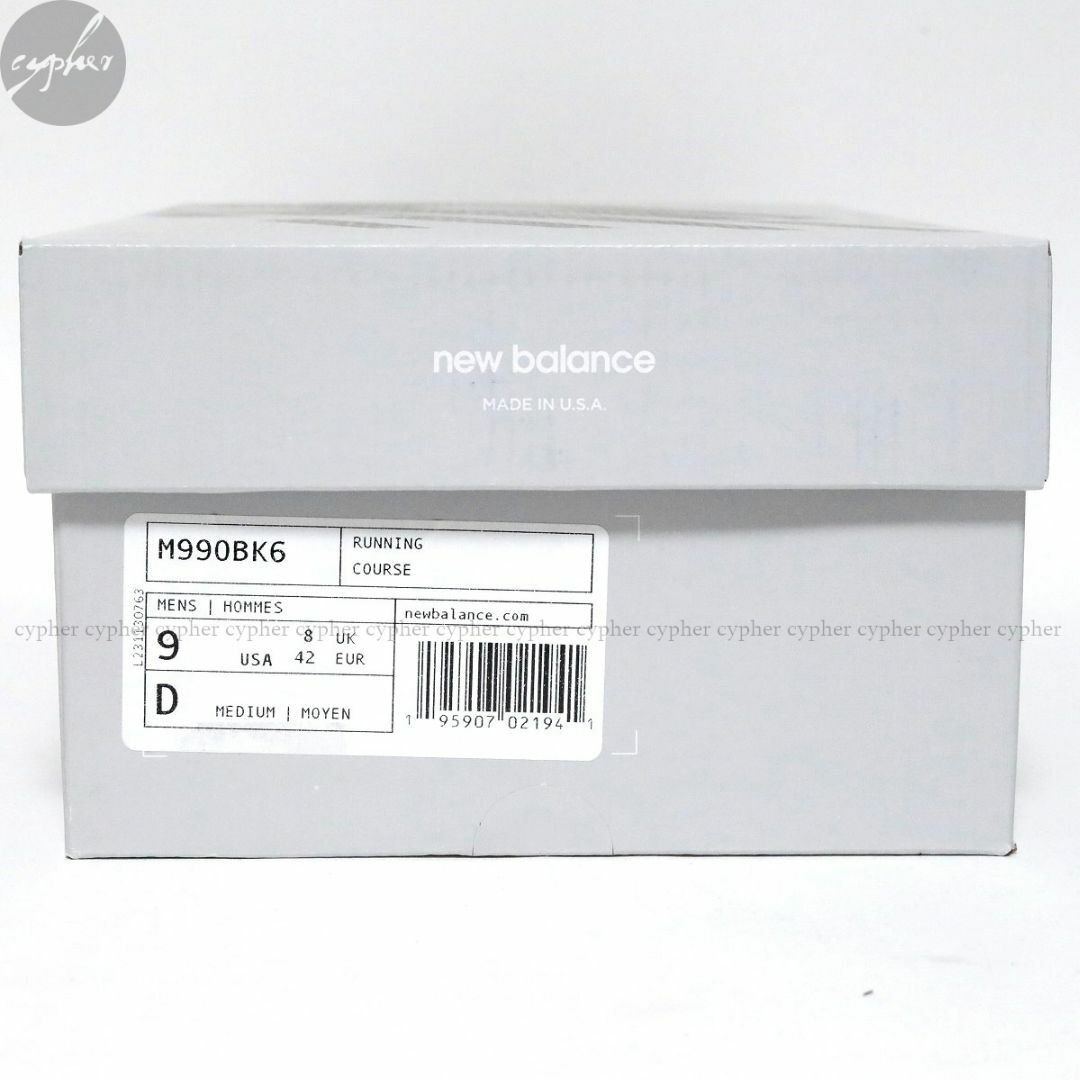 New Balance(ニューバランス)の27cm 新品 USA製 ニューバランス M990BK6 スニーカー 黒 メンズの靴/シューズ(スニーカー)の商品写真