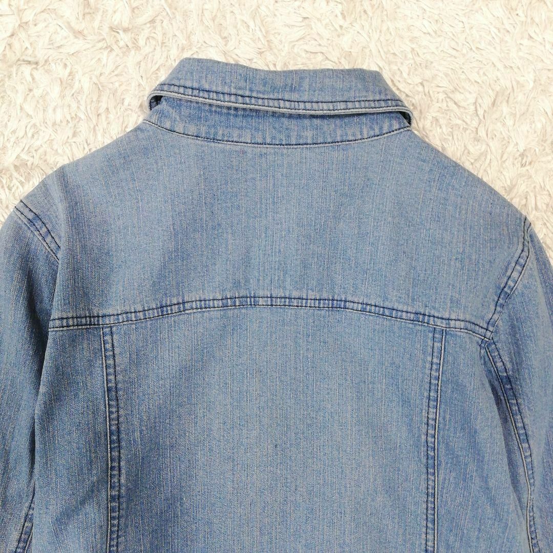 OTTO　デニムジャケット　デニムシャツ　トップス　ブラウス　フリル　七分袖　M レディースのジャケット/アウター(Gジャン/デニムジャケット)の商品写真