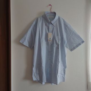 ユニクロ(UNIQLO)のUNIQLO NON IRON 半袖シャツ チェック柄 Ｌ(シャツ)