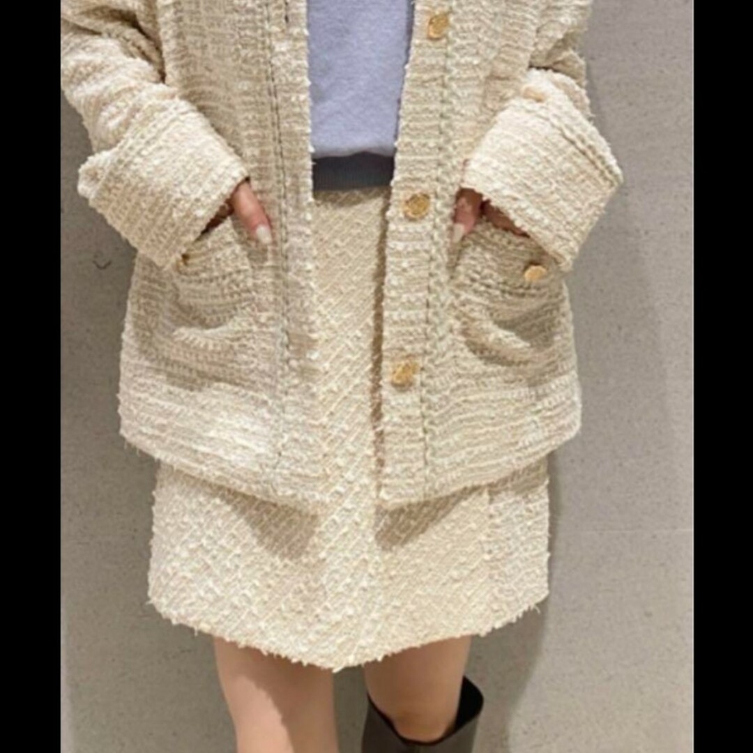 SNIDEL(スナイデル)の♡美品♡　SNIDELツイードラップミニスカート レディースのスカート(ミニスカート)の商品写真