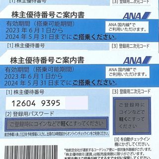 【２枚】ANA株主優待券★全日空★有効期限:2024年5月31日まで(その他)