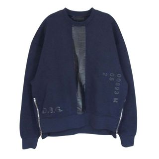 DIESEL - DIESEL ディーゼル BLACK GOLD ブラック ゴールド ネオプレン ロゴ サイドジップ クルーネック スウェット ネイビー系 M【中古】