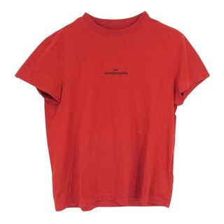 MM6 - MAISON MARGIELA メゾンマルジェラ S30GC0701 10ライン 国内正規品 反転ロゴ 半袖 プリント Tシャツ レッド系 44【中古】